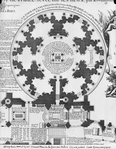 Basilika Saint-Denis, Plan des Valois-Turms, 1705 von Charles Inselin